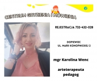 terapeuta ręki,  terapeuta pedagogiczny mgr Karolina Wenc