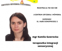 Terapeuta integracji sensorycznej mgr Kamila Gawrecka